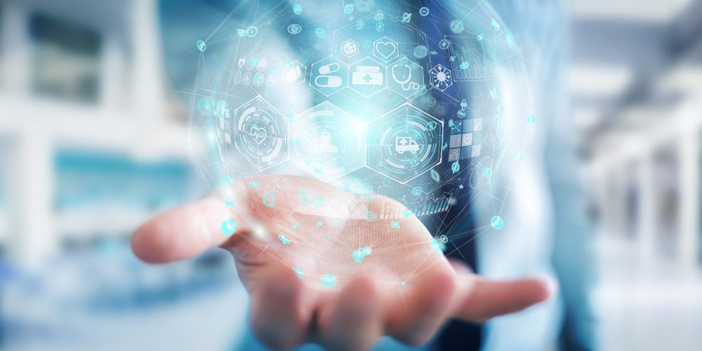 Businessman,On,Blurred,Background,Using,Digital,Medical,Sphere Businessman on blurred background using digital medical sphere