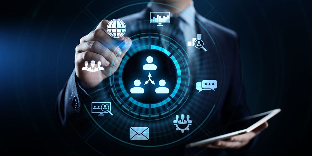 Crm,-,Customer,Relationship,Management.,Enterprise,Communication,And,Planning,Software CRM - Customer Relationship Management. Enterprise Communication and planning software concept.